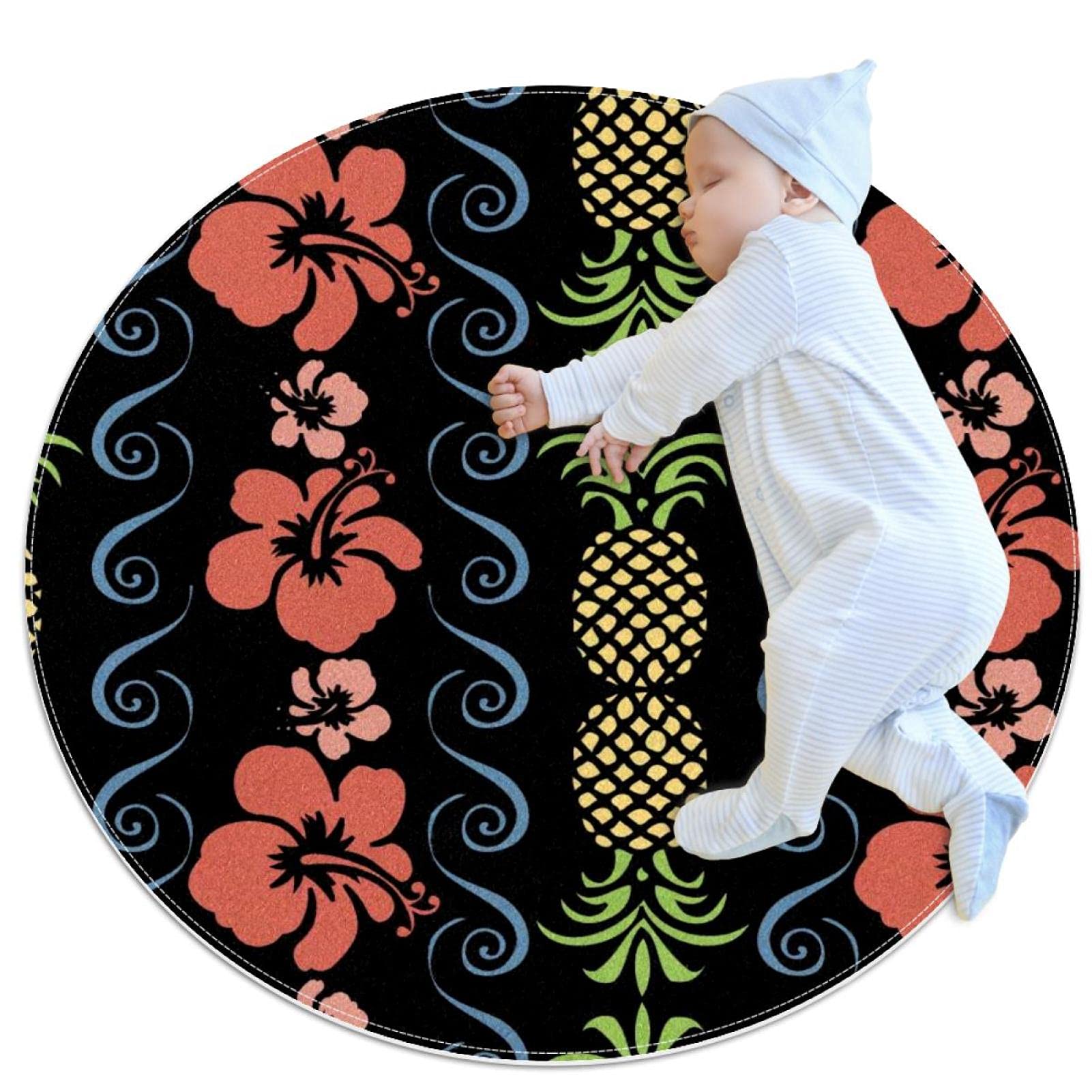 Tapis de salle de bain antidérapant ananas noir sécurisé pour enfant