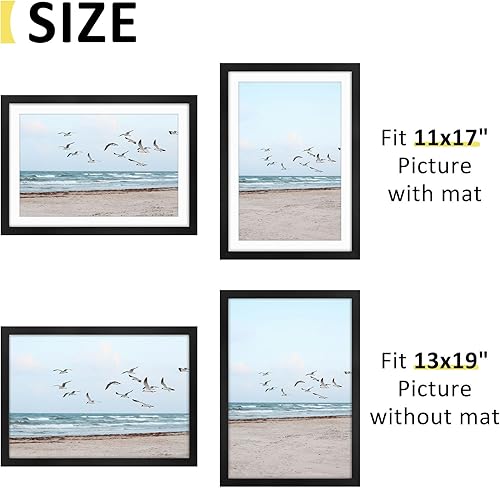 Vista 311 de Frametory, Los marcos de 16 x 20 pulgadas muestran imágenes de 11 x 14 pulgadas con paspartú o fotos de 16 x 20 pulgadas sin paspartú, vidrio Plata