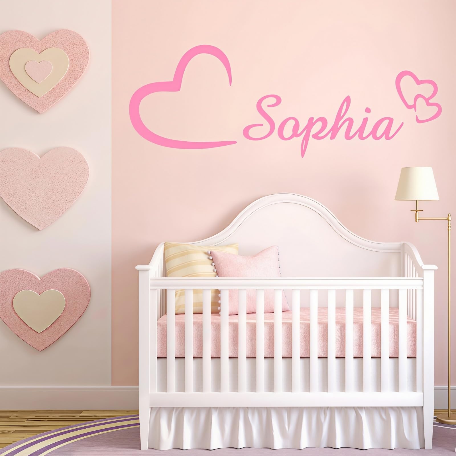 Personalized Name Wall Decal - Custom Vinyl Sticker with Multiple Colors for Baby Nursery, Bedroom Decor - Removable Wall Stickers(M)