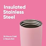 Owala SmoothSip Slider Insulated Stainless Steel Coffee Tumbler, Reusable Iced Coffee Cup, Hot Coffee Travel Mug, BPA Free 20 oz, Pucker Up