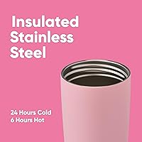 Vista 4 de Owala SmoothSip Slider - Vaso de café de acero inoxidable con aislamiento, taza de café helado reutilizable, taza de viaje para café caliente, sin