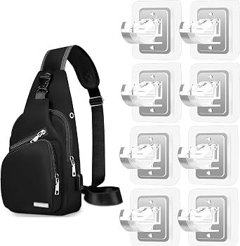 Codoule 8PCS No Drill Curtain Rod Bracket with Sling Bag