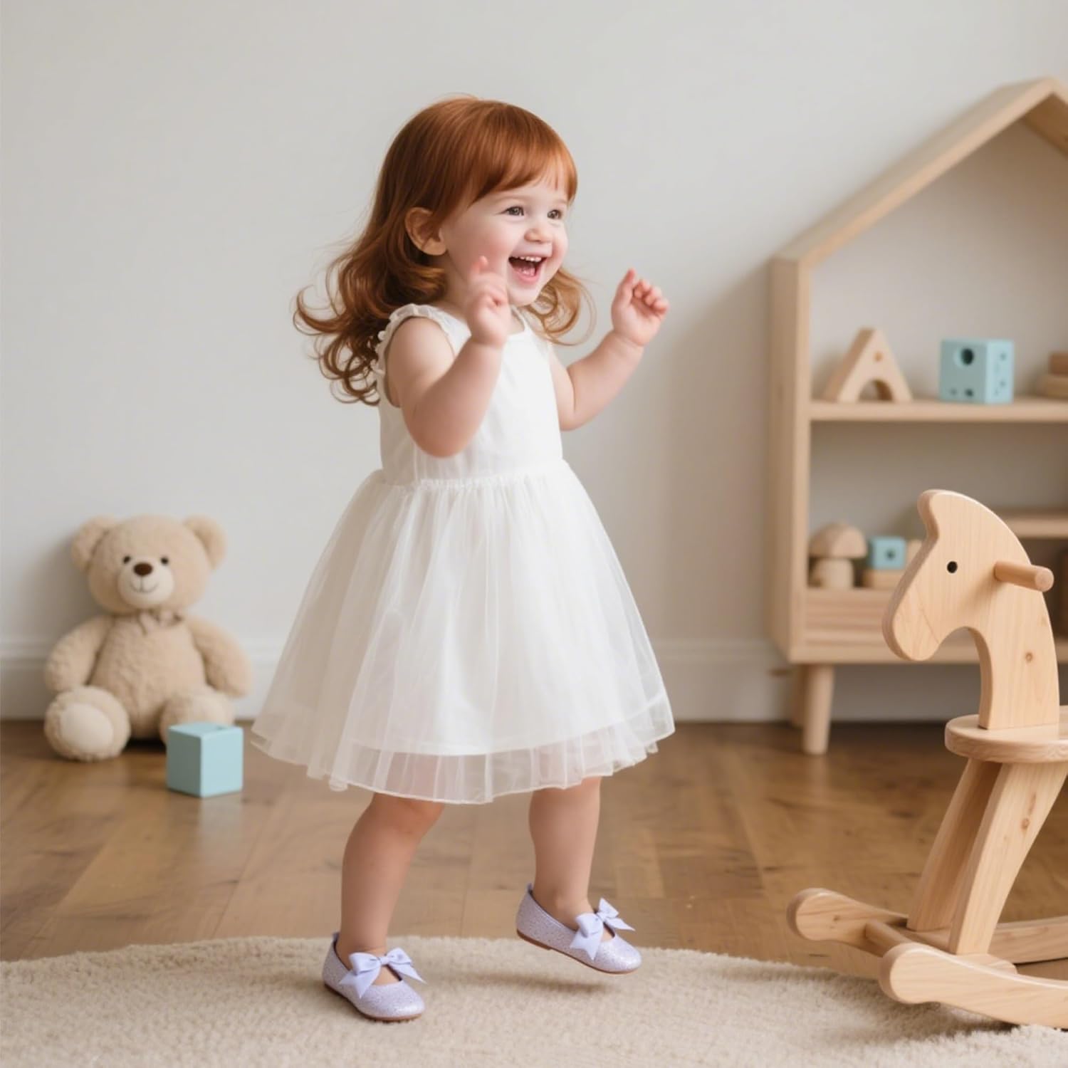 Kiderence Baby Girls Prewalker Mary Jane Flats Bowknot Princess Dress Shoes (Infant/Toddler) - Image 3