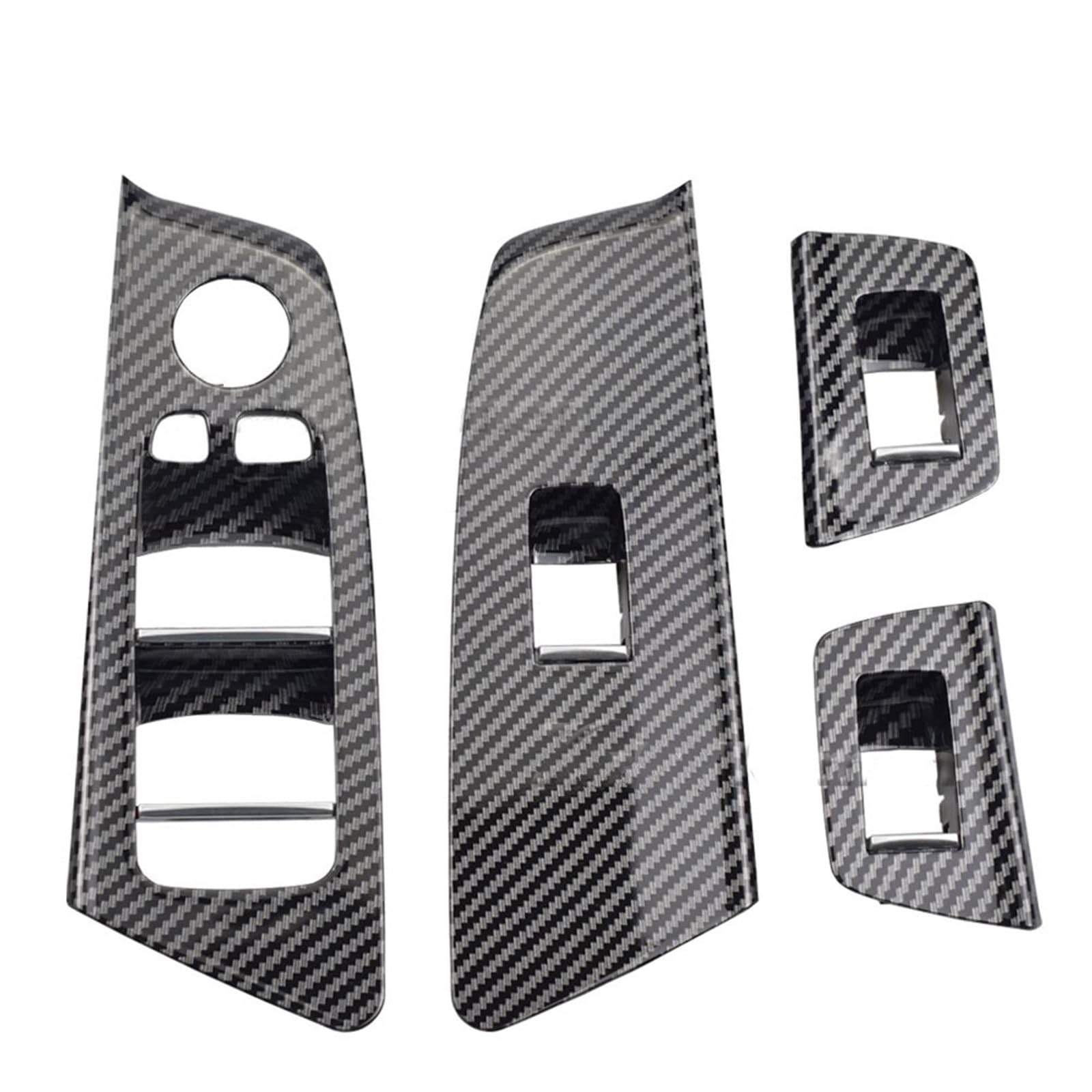 Maniglia Interna Portiera Per BMW Serie 5 M5 G30 G31 F90 2017 2018 2019 2020 LHD Pannello Pulsanti Interruttore Alzacristalli Anteriore Posteriore Porta Auto Auto Maniglia Interna(Carbon Fiber-4Piece)