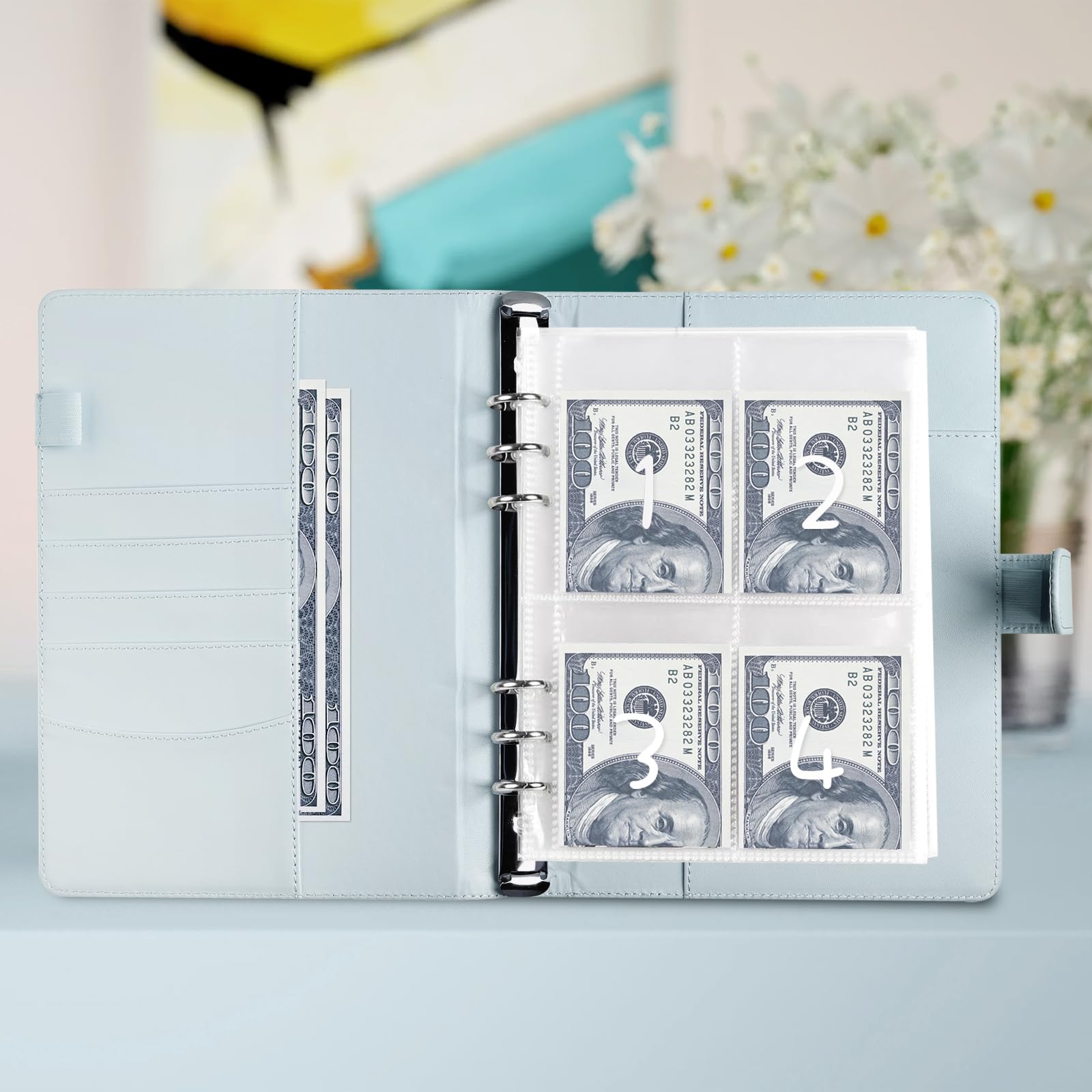 Produktbild von Herausforderung Zum Sparen Von 100 Umschlägen | 5 Sparordner Mit Geldumschlägen | Sparchallenge Budgetordner | Geld Budget Ringbuch Sparchallenge Budgetplaner Sparen Sie 5.050 $ In 100 Tagen