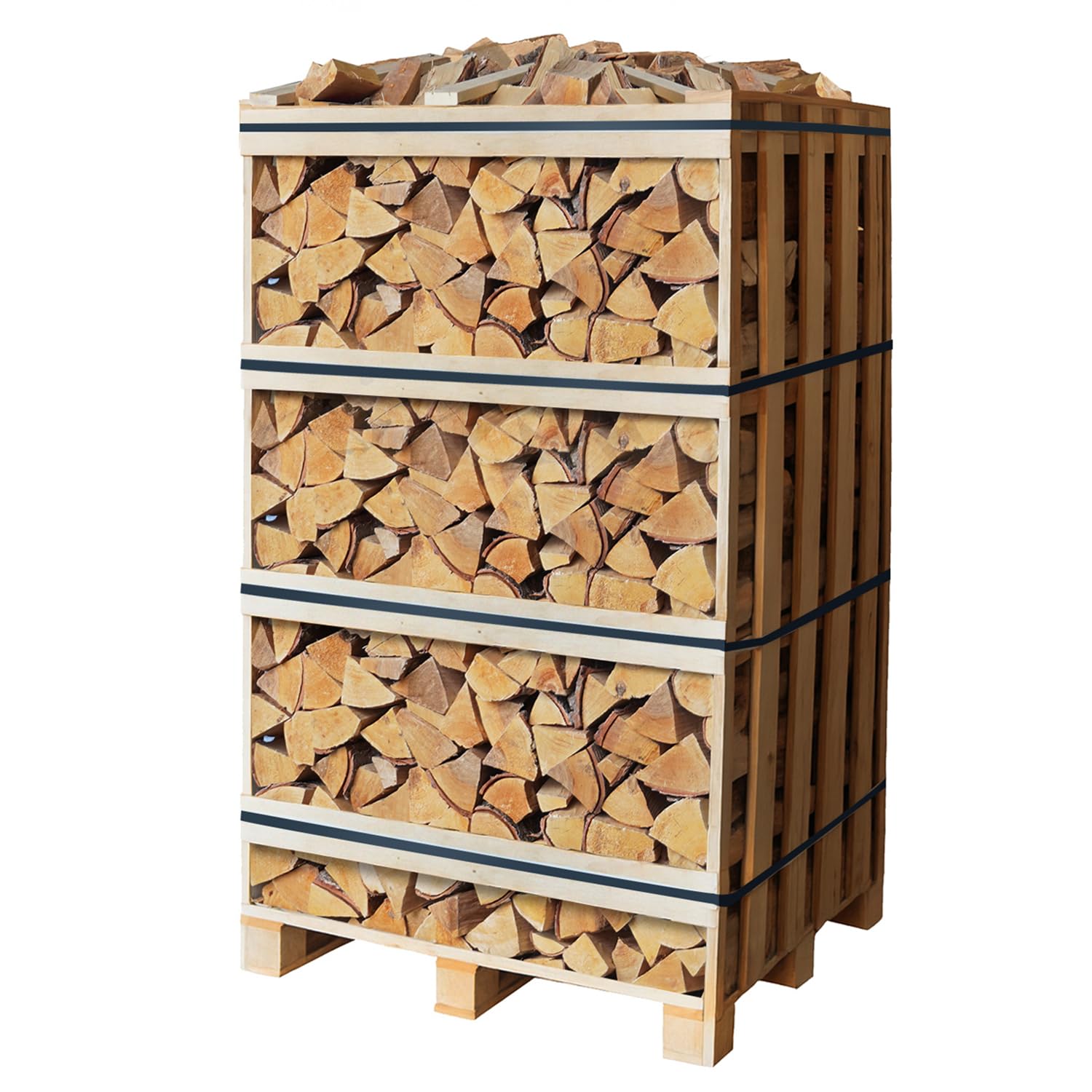Ecoblaze Kiln Dried Birch Firewood Log Crate - 2m - Ready to Burn Certified - Premium Hardwood - Long Burning