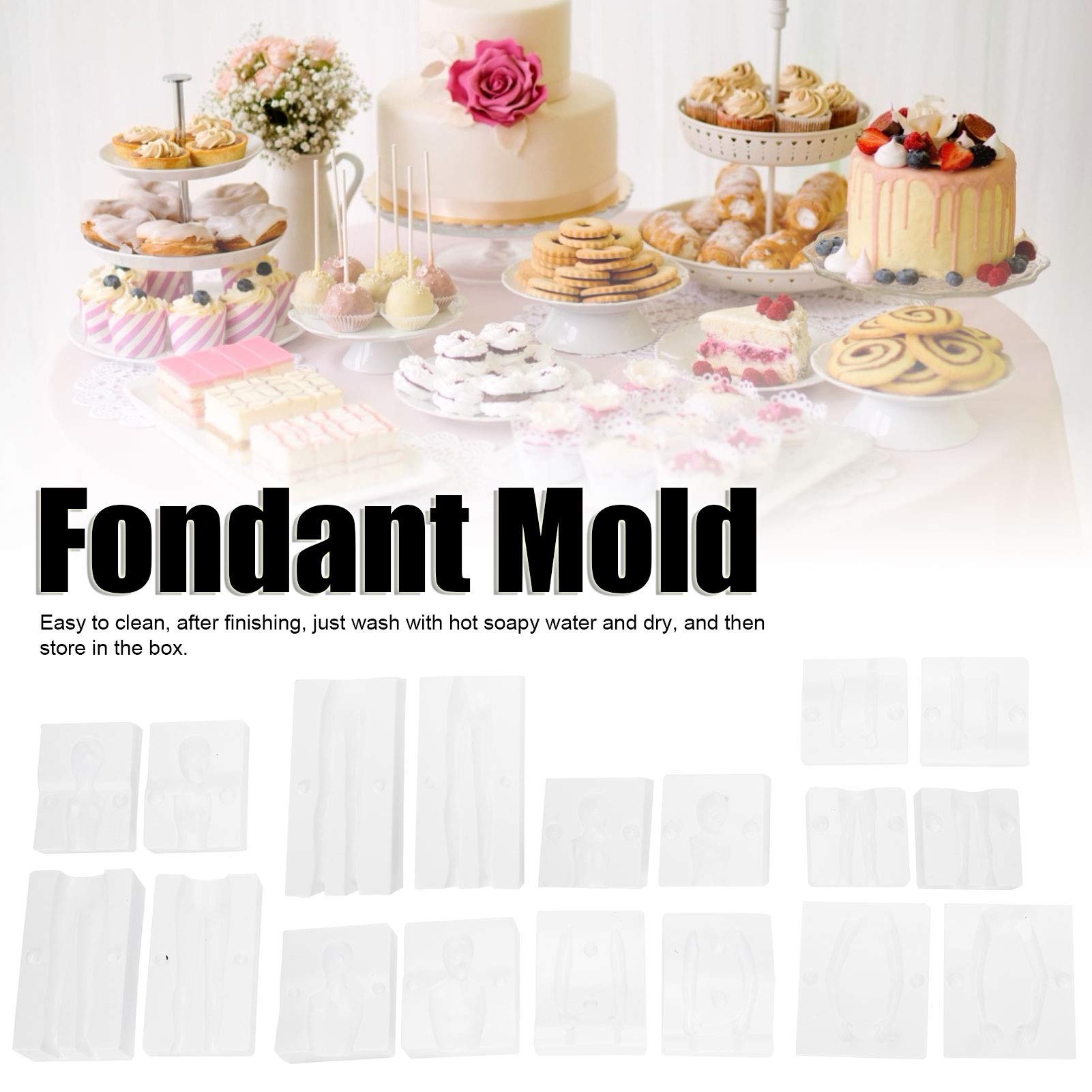Human Cake Decoration Moulds,Fondant Figures for Cakes,Human Cake Decoration Moulds Fondant Figure Mould Baking Kit for Icing and Cake Decorating Cake Figure Mold Family Set - Image 2