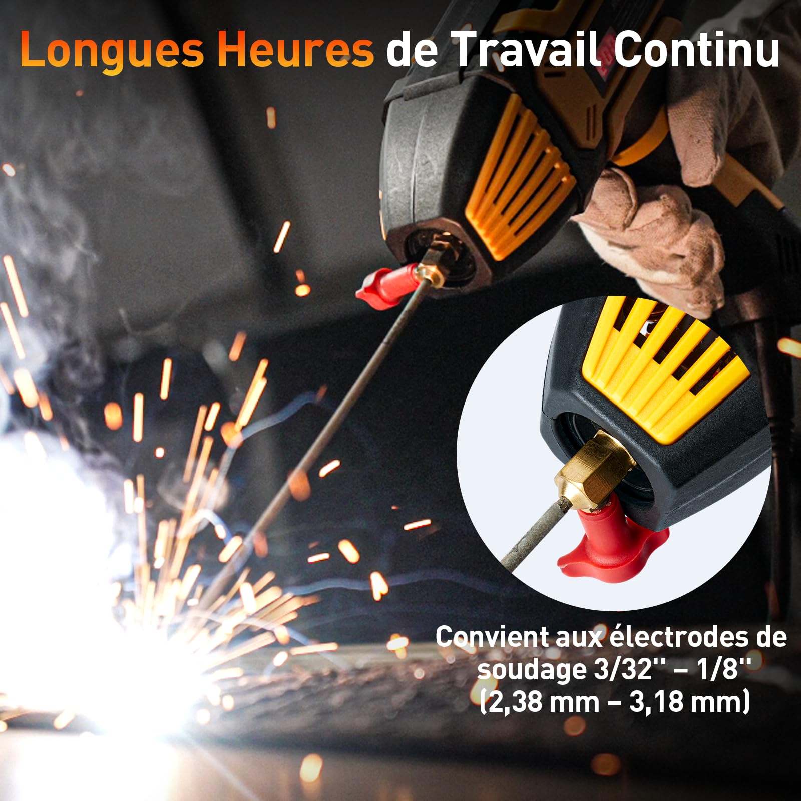 Soudeur à l'arc - FA206 220 V Soudeur Poste de Soudage IGBT 120 A avec Inverseur 6 Réglages de Courant Variables, Pistolet de Soudage à l'arc Électrique Set pour Fil Machine 3/32"-1/8"(2,4-3,2 mm)