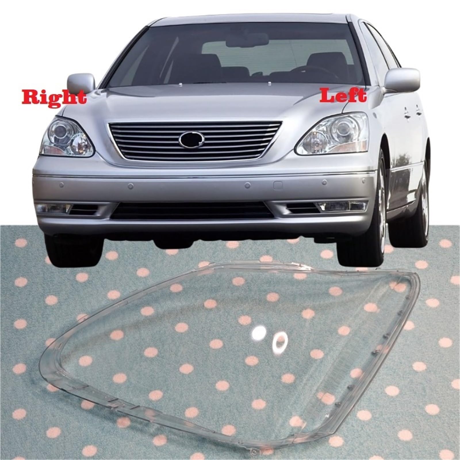 Compatible For Lexus LS LS430 2004 2005 2006 Car Headlight Cover Headlamp Lamp Shell Transparent Lampshade Replace Original Plexiglass Lens(Left and Right 2 Pcs)