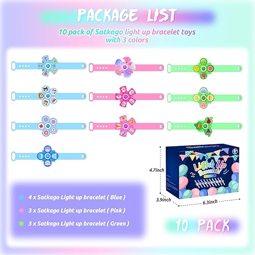 Miniatura 5 de Paquete de 10 pulseras con luz para niños, juguetes sensoriales de neón para fiestas de cumpleaños, regalos de fiesta de cumpleaños de Encanto,
