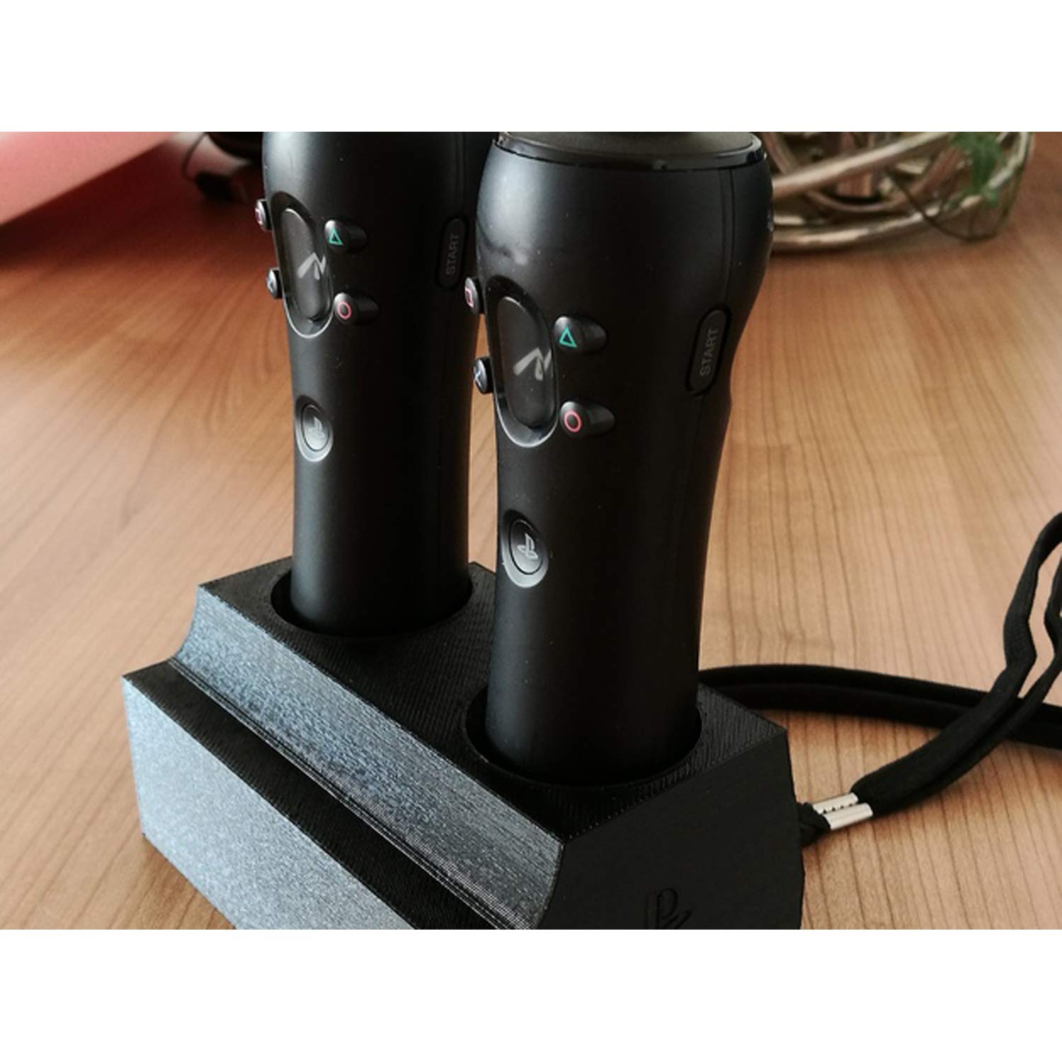 Dual Slot Move Controller Holder Stand for Sony PlayStation VR/PSVR1/PlayStation 4/PS4, Twin Move Gamepad Display Rack Storage Organizer, Video Game Accessories