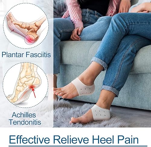 Miniatura 2 de 6 almohadillas de talón de gel, soporte de talón para fascitis plantar, almohadillas protectoras de talón para espolón óseo, alivio del dolor de