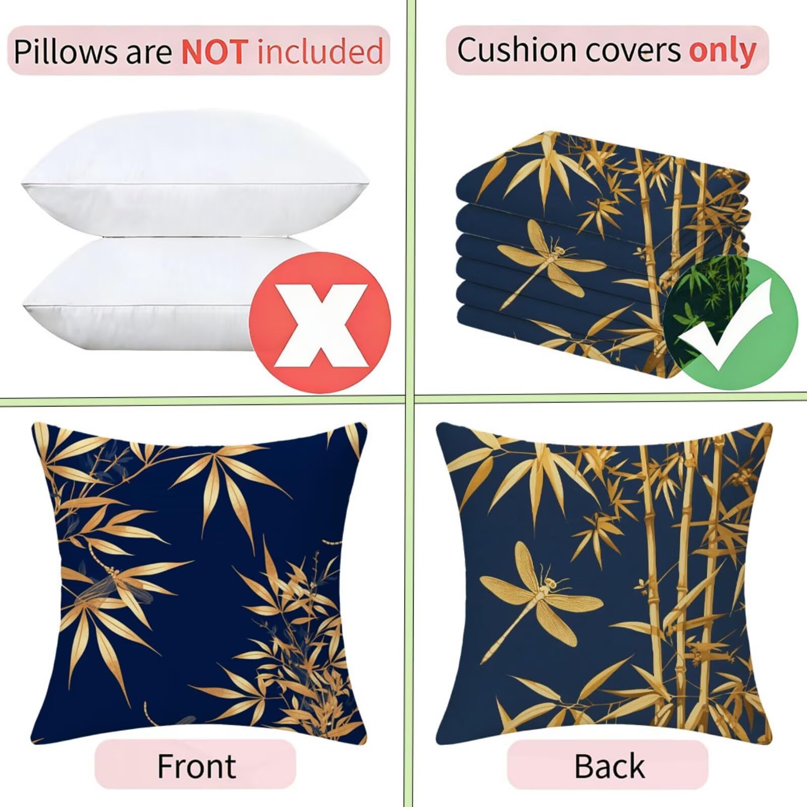 Generisch Outdoor Kissen Wetterfest 60x60cm Tier Dekokissen Kissenbezüge Blätter Kissenhülle Sommer Sofakissen für Wohnzimmer Schlafzimmer Garten Dekorative 2er Set. Q-3248