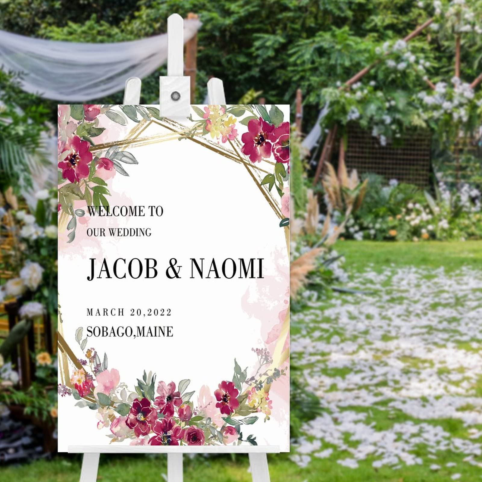 Panneau de bienvenue en bois personnalisé mariage solution pour grande salle
