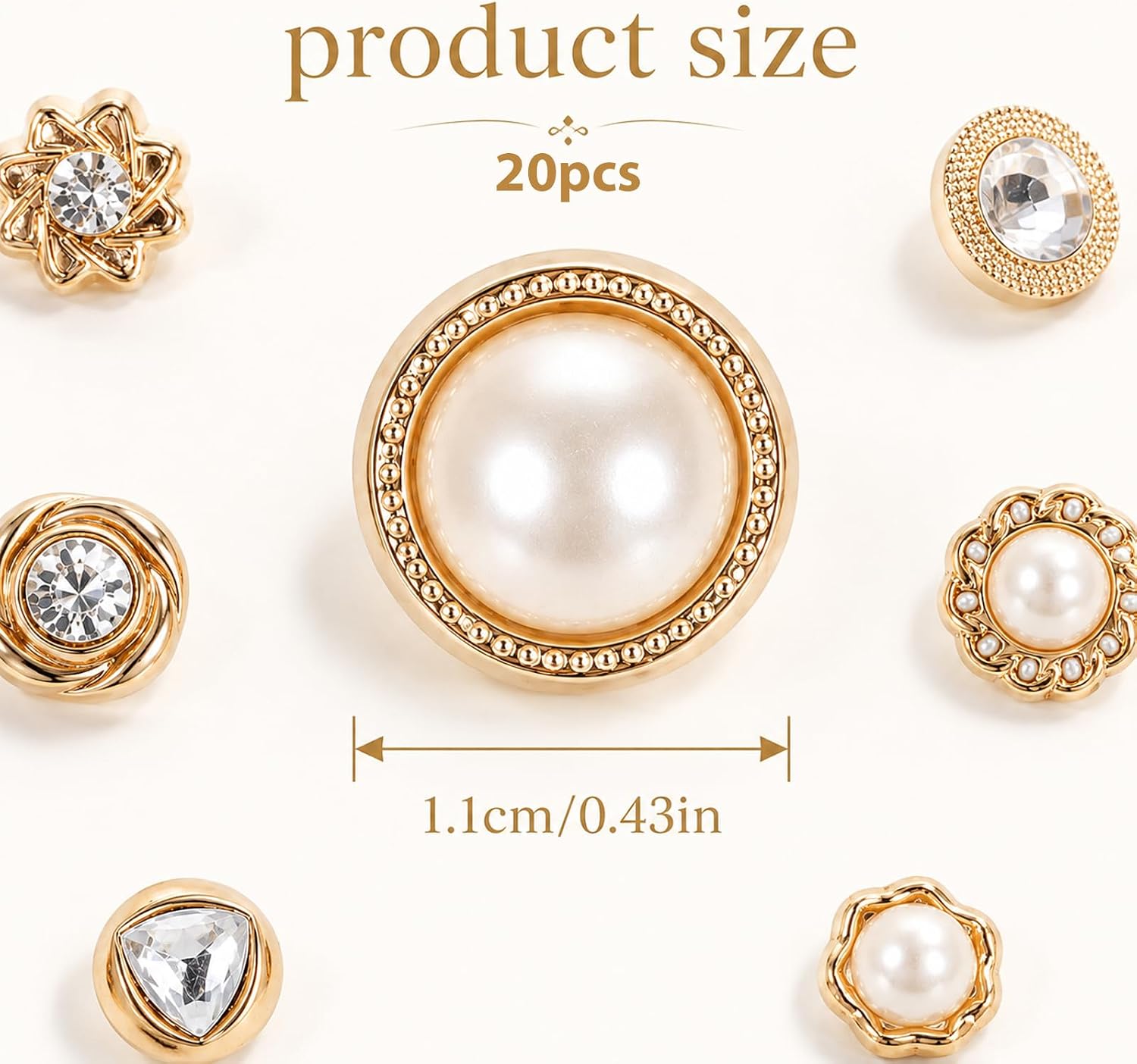 20 Pcs Women Shirt Brooch Buttons,Women's Modesty Pins No Sew Invisible Pearl Brooch Button Cover Up Lapel Pins Rhinestone & Pearl Buttons for Clothes Bag Cardigan Dress Decoration