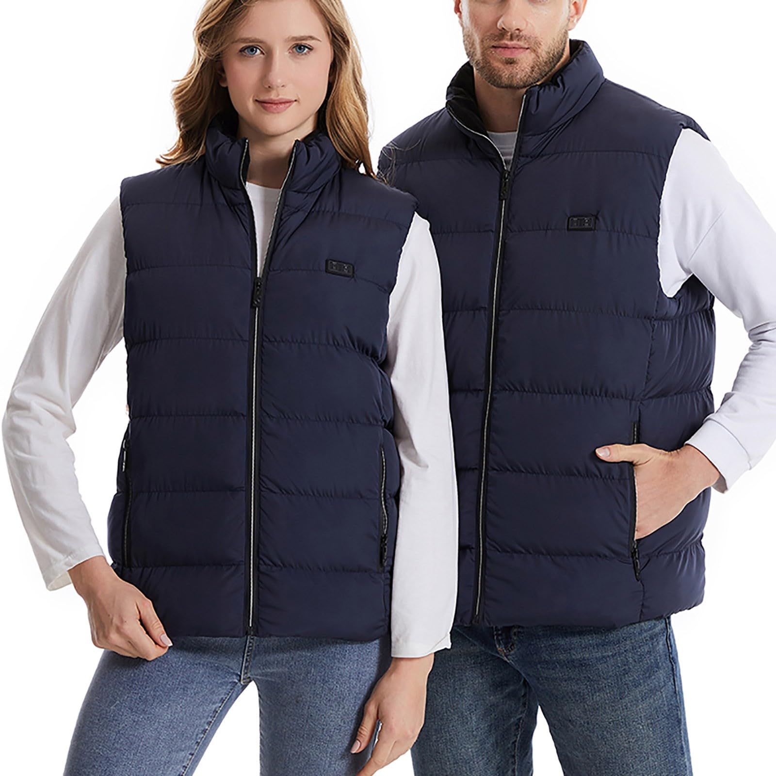 Chaleco calefactable unisex con 26 almohadillas calefactoras de fibra de carbono y 3 niveles de temperatura. Chaqueta calefactable de invierno para motociclismo, pesca, esquí y actividades a