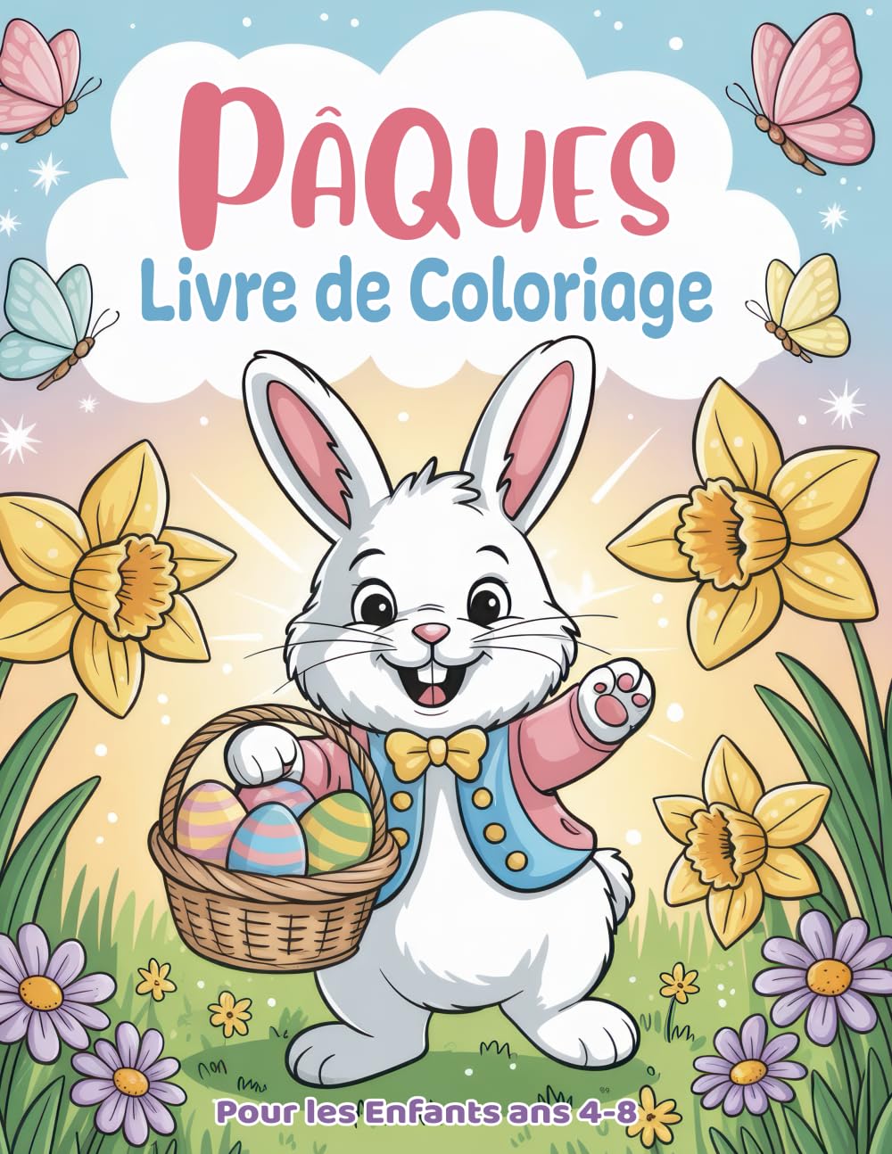 Coloriages de Pâques : motifs de lapin et d'oeufs, activité printanière pour les enfants (téléchargement numérique) - France