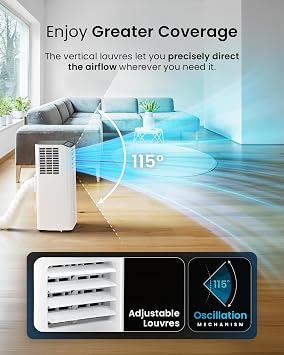 Pro Breeze 4 in 1 مكيف هواء محمول للغرفة 10000 وحدة تكييف هواء BTU 450SqFt ، مكيف هواء ذكي مع مروحة ، مزيل الرطوبة ، ليلة ، مؤقت ، طقم تهوية نافذة ، وحدة تكييف محمولة Wifi