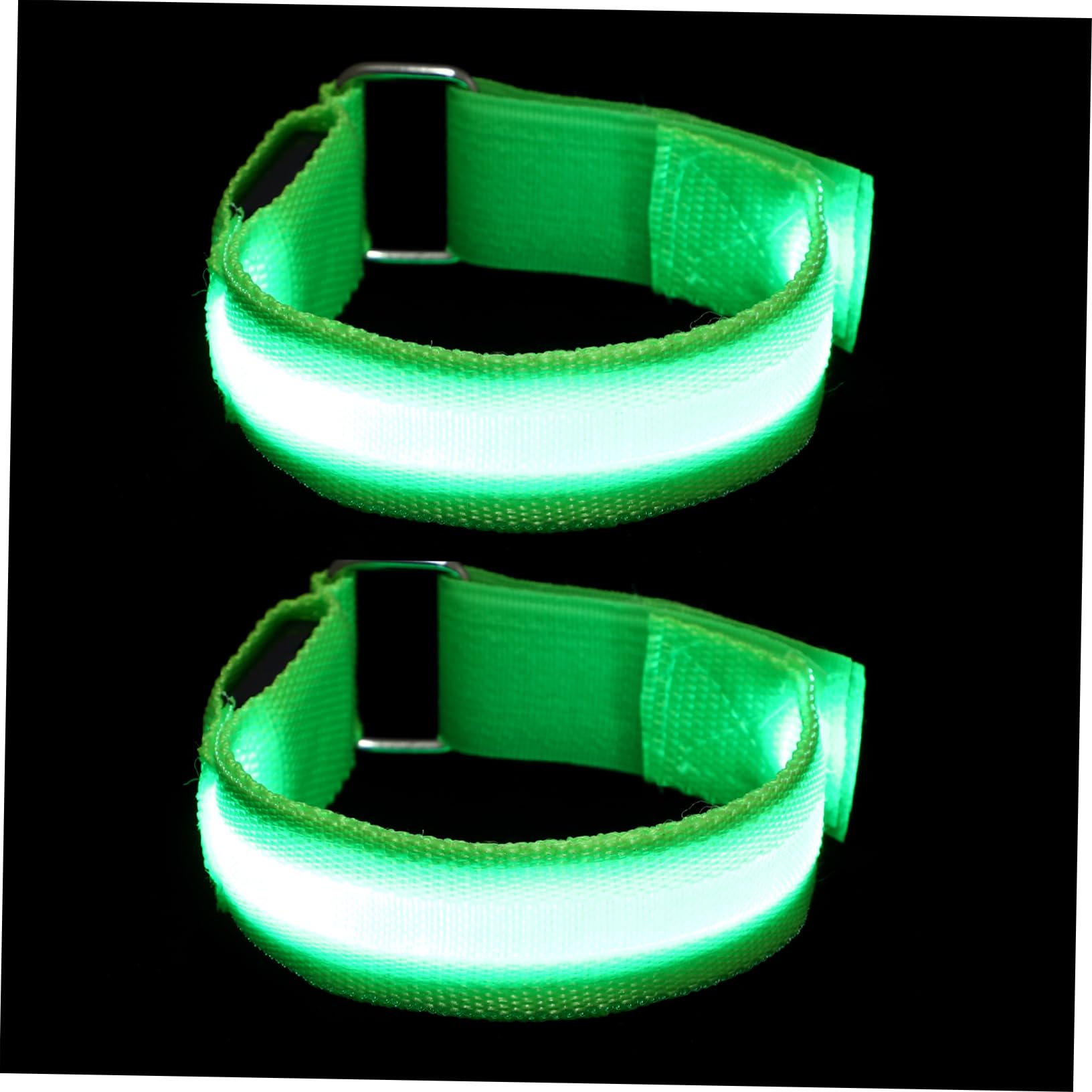 BESTonZON 2 Set Bracciali LED Luminosi per Corsa Notturna Fasce Ricaricabili Riflettenti per Sport Accessori Sicurezza per Jogging 2 Pezzi * 2