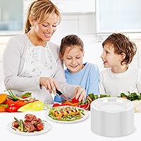 Vista 5 de 200 platos de postre de plástico, platos de plástico transparente de 6 pulgadas, platos redondos desechables transparentes, platos de postre