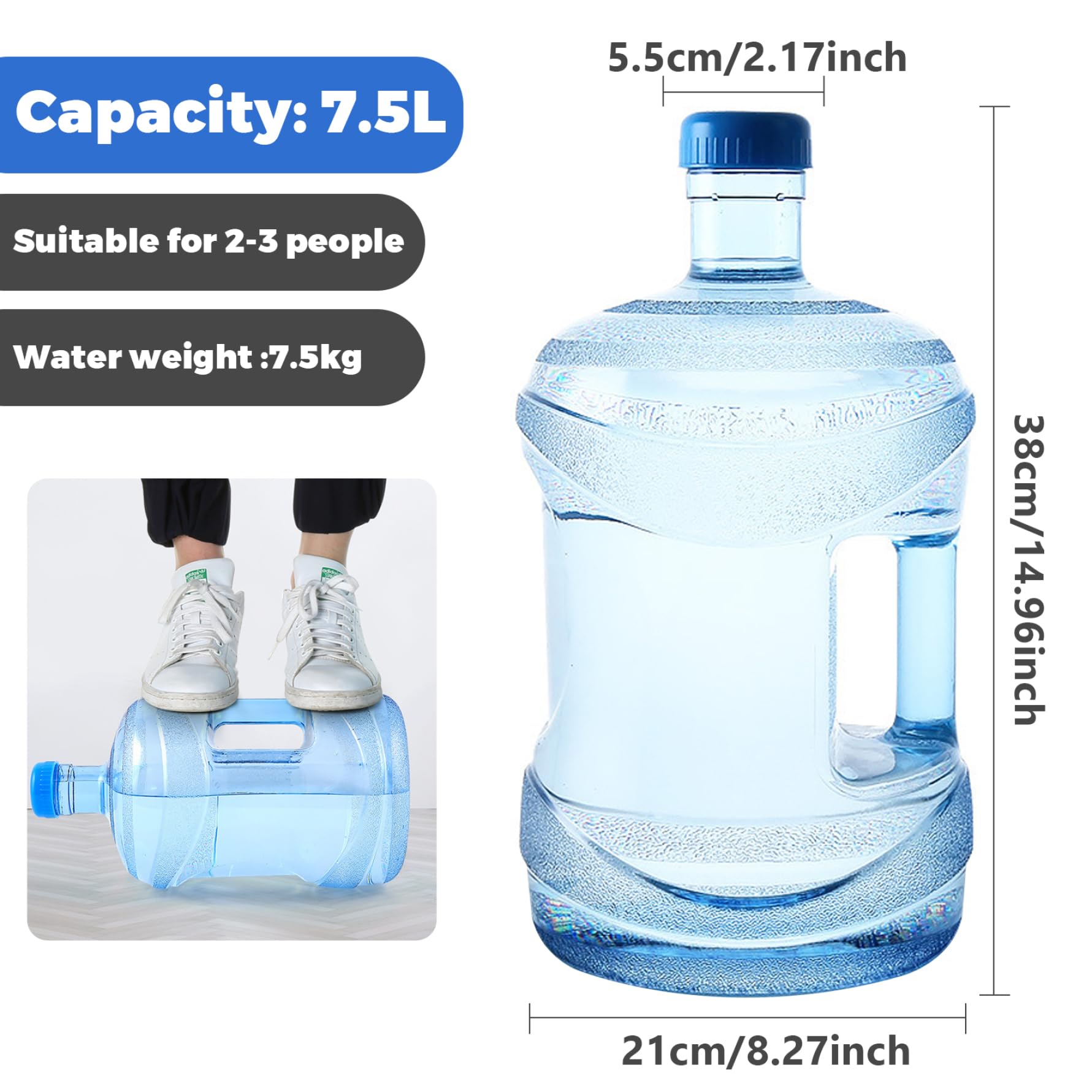 Bouteille de Distributeur d'eau 7,5 L Puche à Eau avec poignée