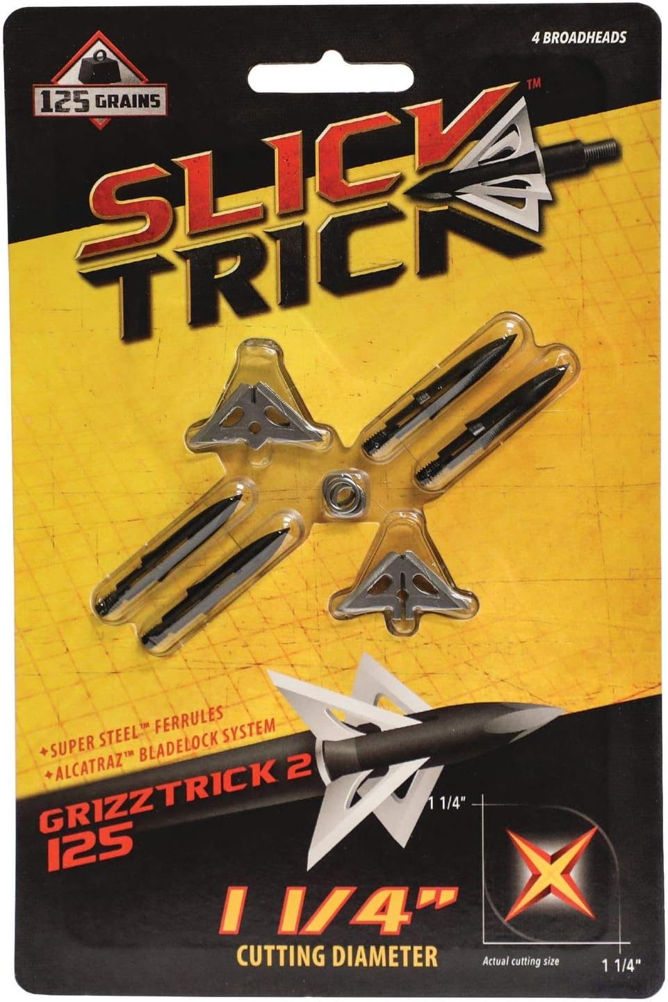 Slick Trick Grizztrick 2 125 GR Broadhead (Pack of 4), 11