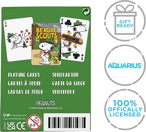 Miniatura 4 de AQUARIUS Snoopy Beagle Scouts - Baraja de cartas con temática de Snoopy Beagle Scouts para tus juegos de cartas favoritos, mercancía y