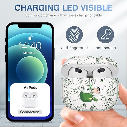 Vista 149 de Maxjoy for AirPods 2nd Generation Case, Unique Design Hard Protective Shockproof Airpods Case Cover with Keychain Compatible with Apple AirPods Sea