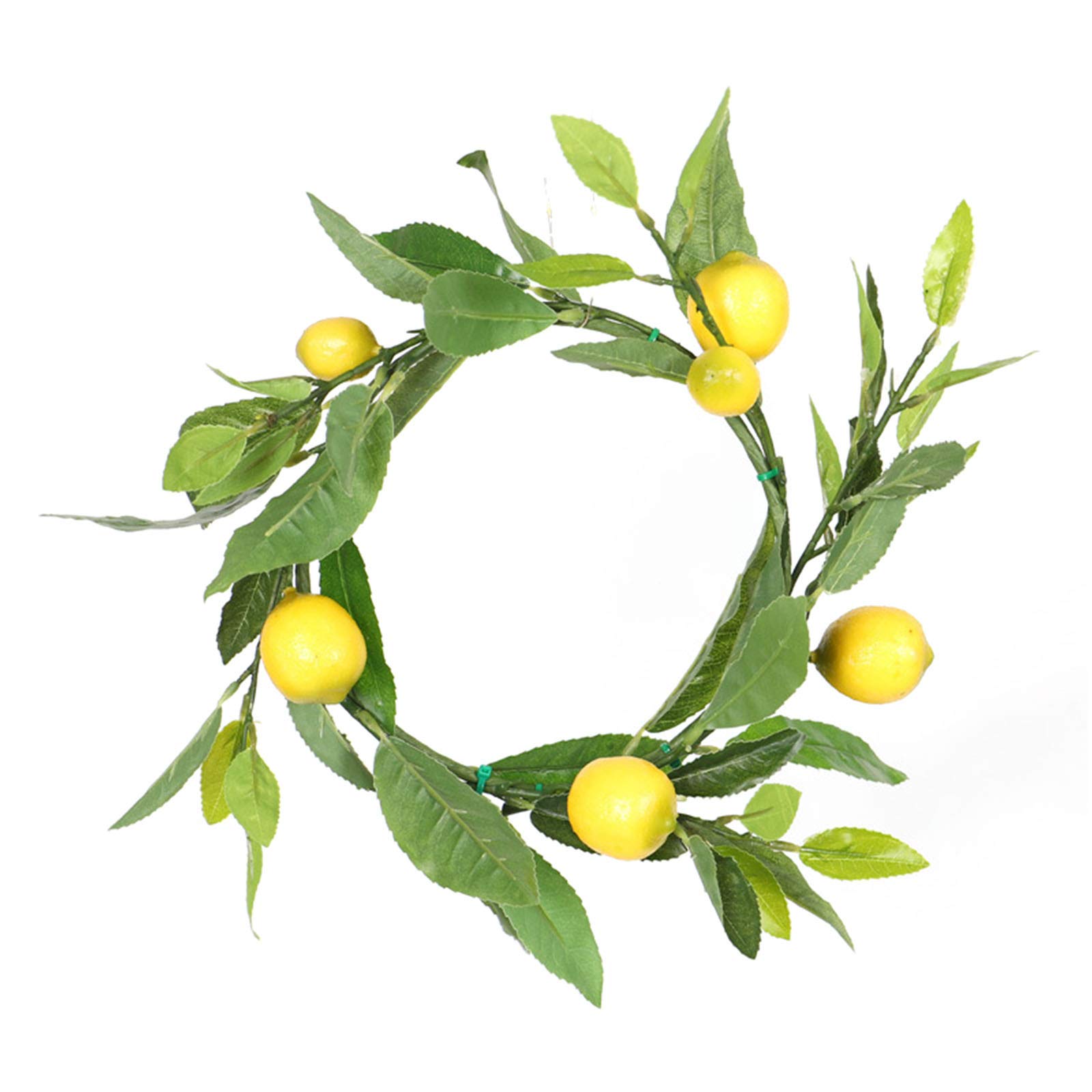 MOTUZP Lemon Wreath for Front Door, 6inch Spring Fruit Wr Wreath for Front Door Wall Window Decor with Artificial Lemon Branch, Farmhouse Decor