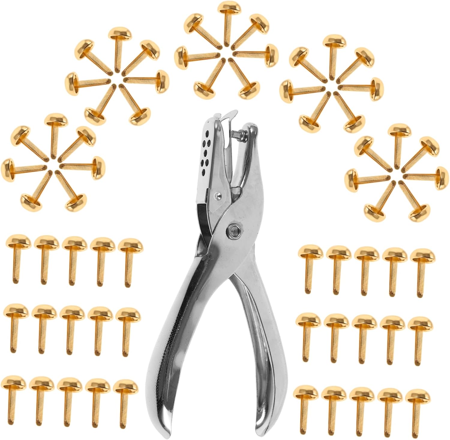 Housoutil 3sets Decorative Rivets Mushroom Brads for Crafts Dressmaking and Scrapbooking Double Leg Fasteners for Clothing Bags and Accessories