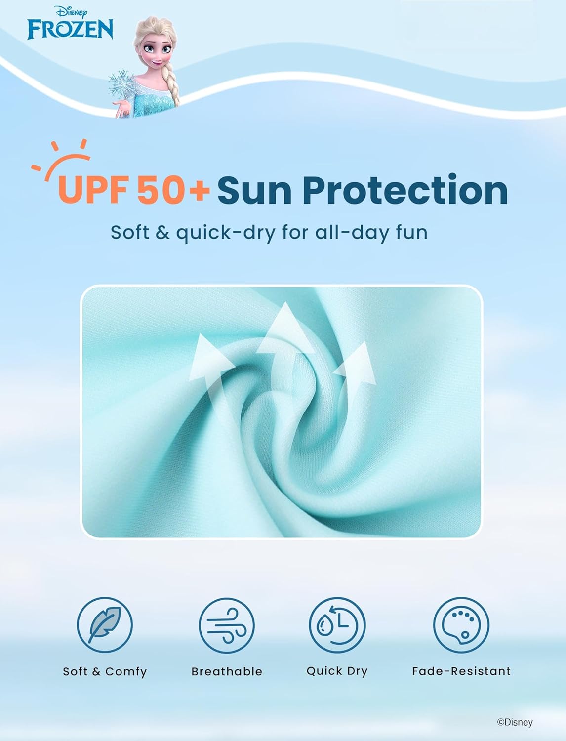 Disney Princess Frozen Marvel Elsa Minnie Toddler Girl Swimsuit Tankini Bathing Suit 2 Piece Swimwear UPF 50+ Rashguard - Image 6