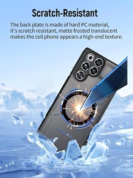 磁気フロストケース REDMAGIC 11 Pro/11 Pro+用、ランヤード付き頑丈な保護カバー 耐衝撃 傷防止 サークル
