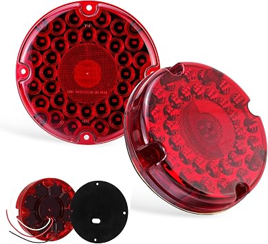 7 Inch LED Round Tail Light, 36 LED Transit Trailer Light | Built-In Reflector with Surface-Mount Design for Reliable Stop, Turn and Tail Signal Performance