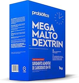 Mega Malto Dextrin (1kg) - Sabor Morango, Probiótica