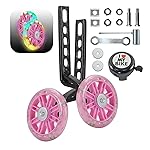 Tayizoo Training Wheels for Bike,Compatible for Bikes of 12/14/16/18/20 Inch,Flash Mute Wheel,1 Pair,PINK