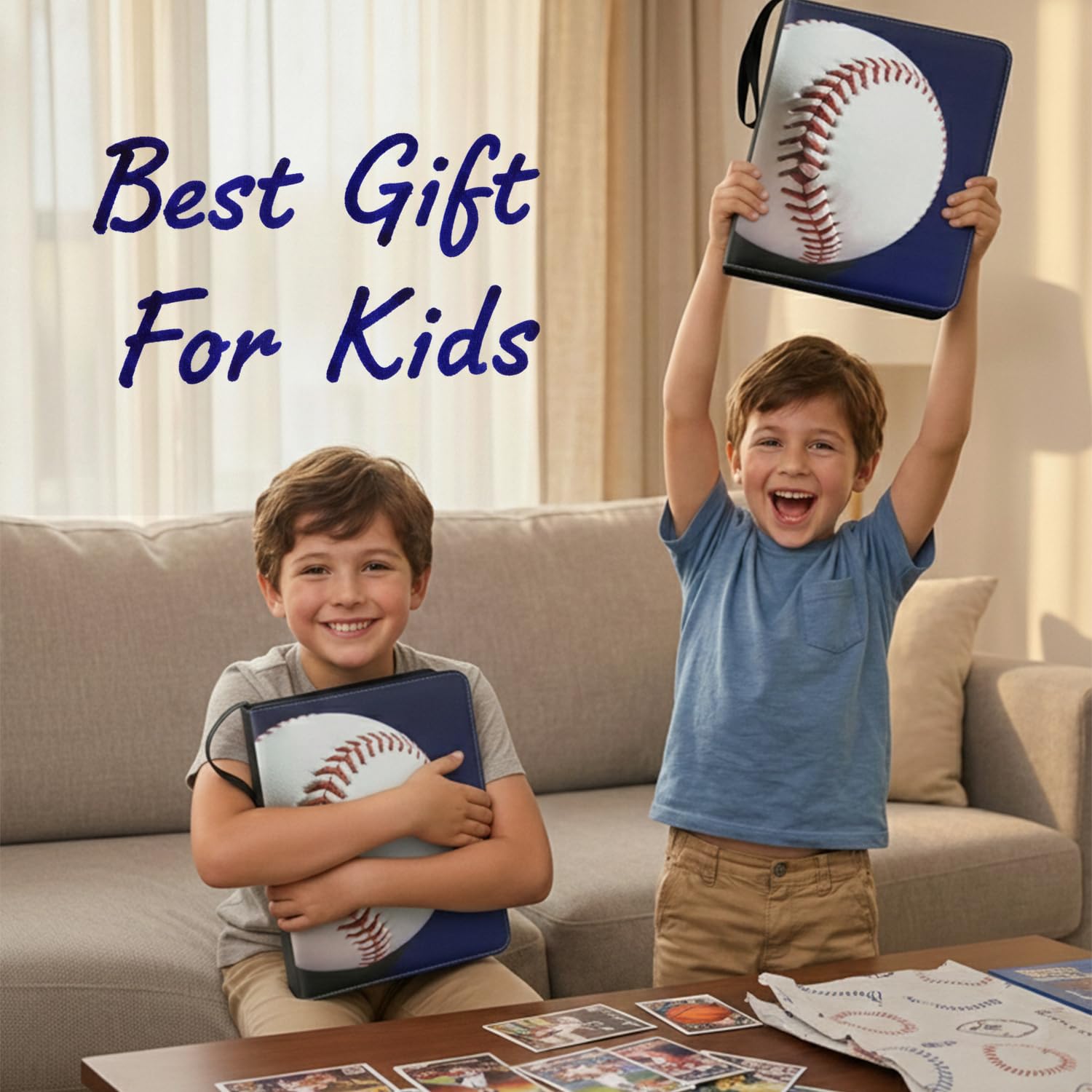 Raccoglitore per carte da baseball con 900 tasche, con pagine nere e maniche, per collezionisti, regalo per ragazzi e ragazze