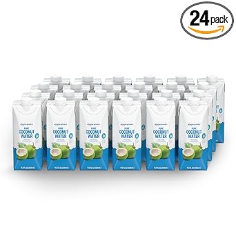 Amazon Grocery, Pure Coconut Water, No Added Sugar, 11.2 Fl Oz, 24 Ct (Previously Happy Belly, Packaging May Vary)