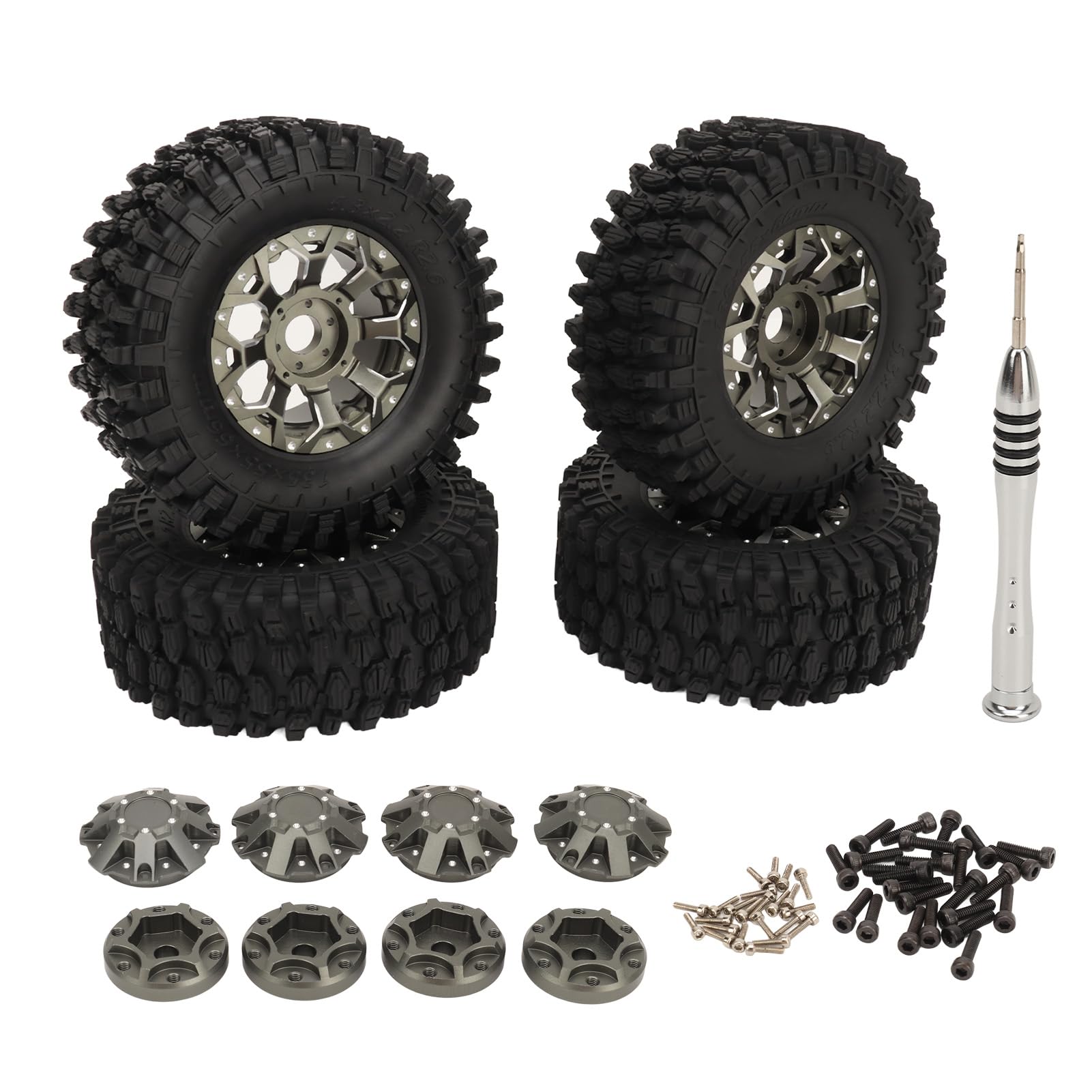 RC Crawler Opony 2,6 -calowe gumowe opony z aluminium aluminiowe felgi koła dla samochodu zdalnego sterowania SCX10