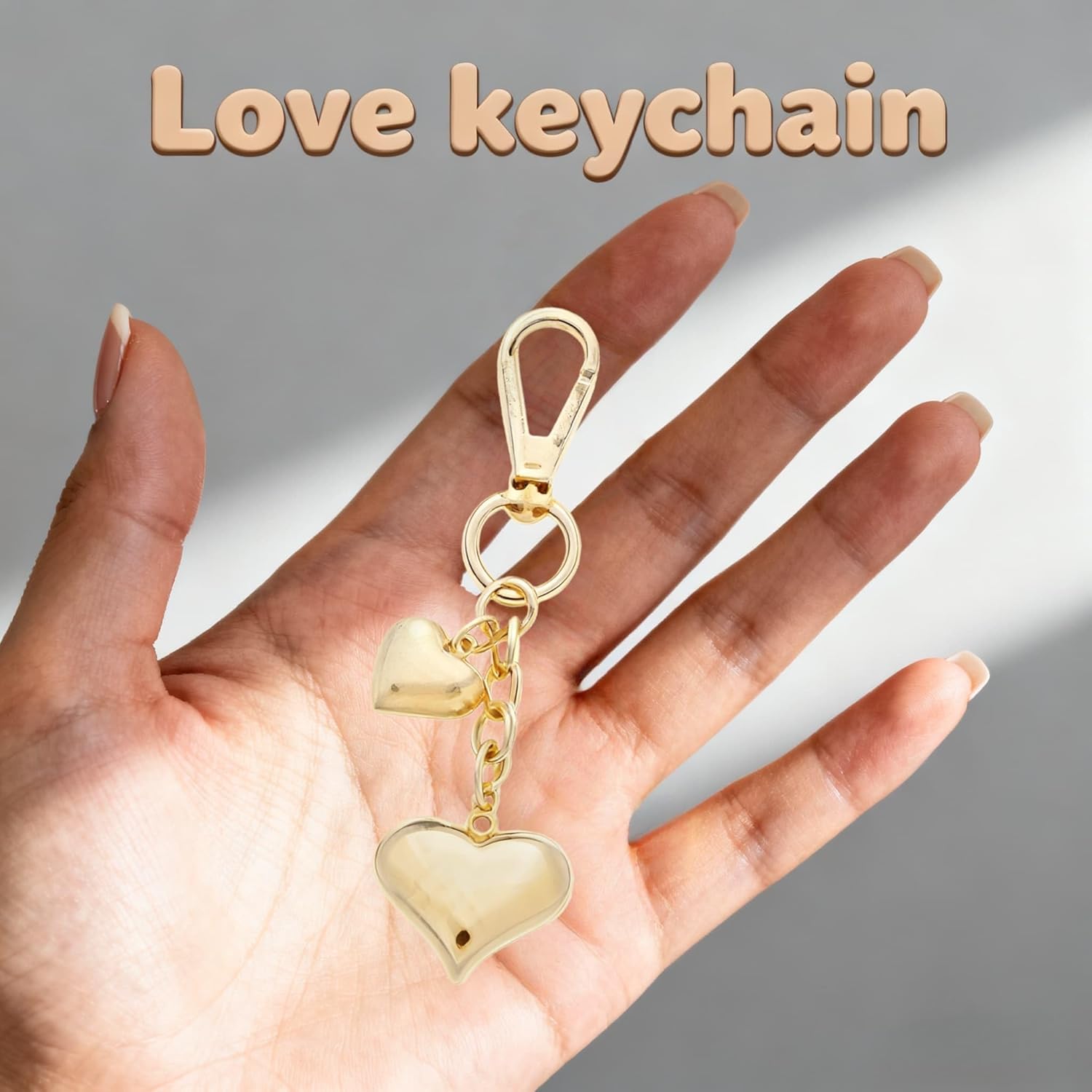 Women's Heart Keychain for Bags Gold & Silver Tone Fashion Key Chain Charm Pendant Purse Accessories - Image 6