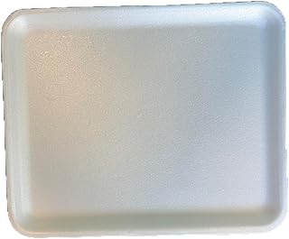 White Foam Meat Trays White Tray for Crafts, Food, Painting 9" x 11" x 1/2" Large Size (10)