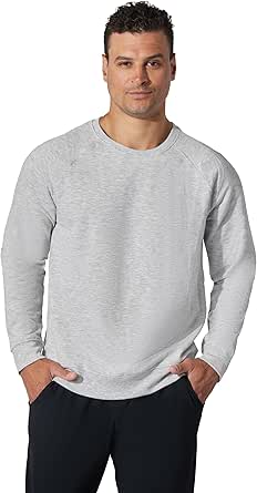 90 Degree By Reflex Men's Terry Brushed Long Sleeve Top - Heather Grey ...