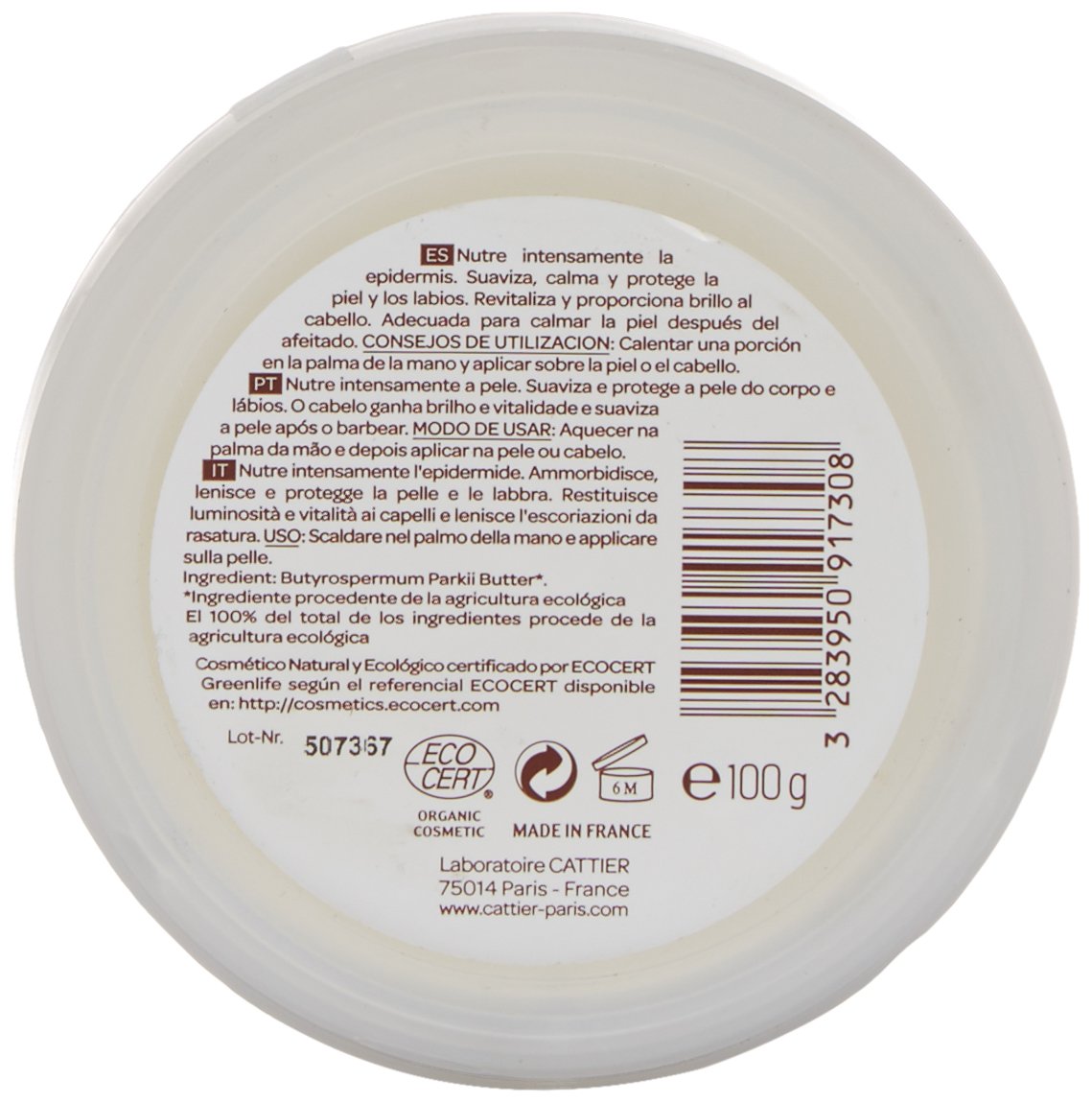Cattier Shea Butter 100% Organic 100gr