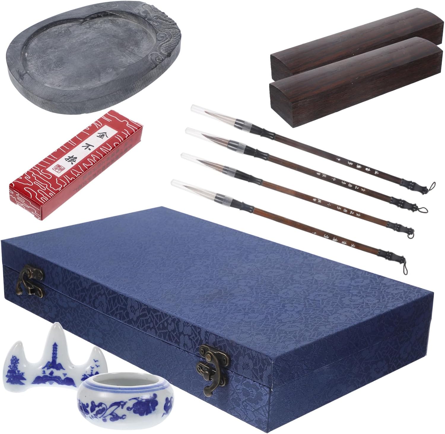 Gadpiparty Calligraphy Brush for Beginners Chinese Ink Stone Sumi Paint Brush Practice Ink Stick Writing Stone