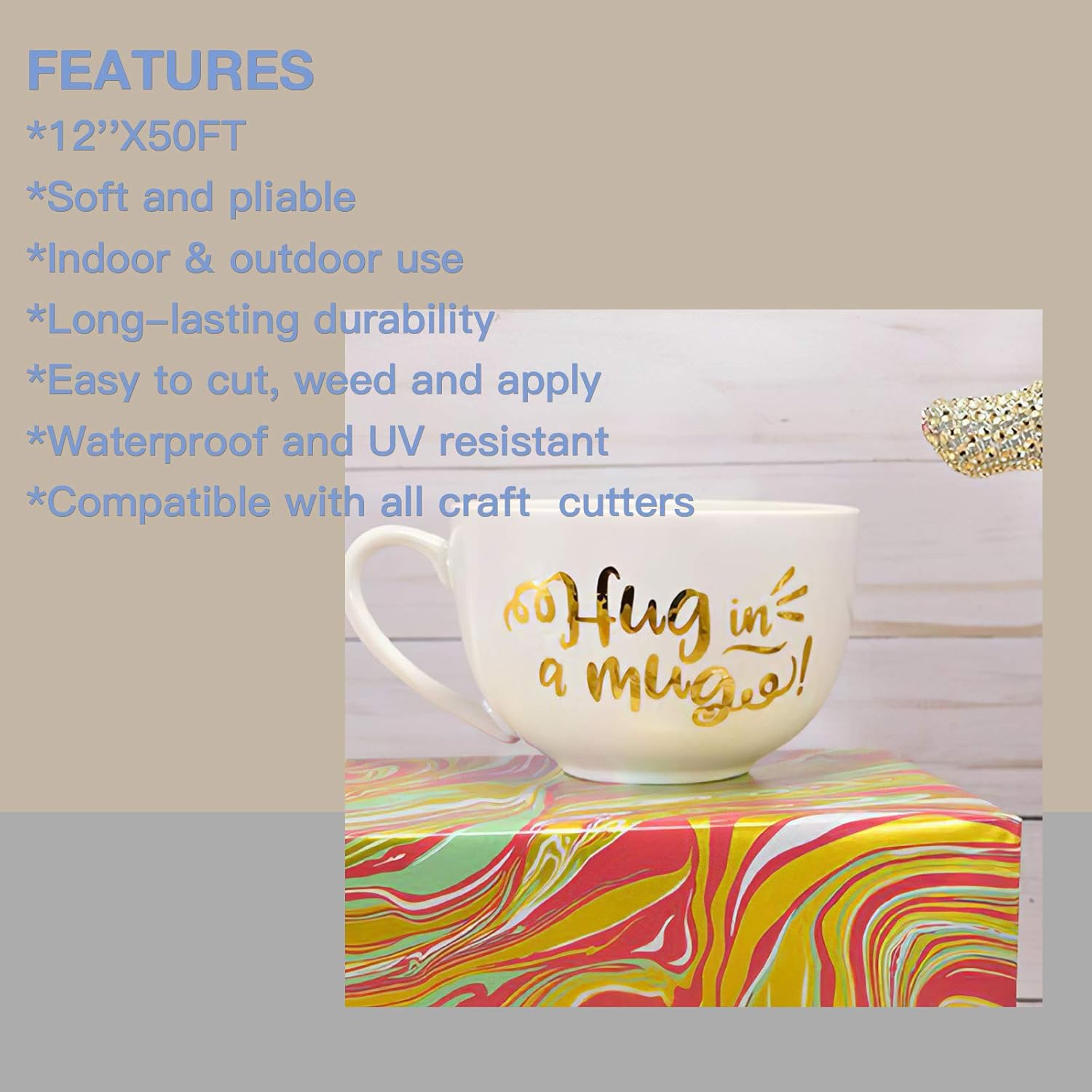 HTVRONT Black Permanent Vinyl for Cricut - 12" x 50 FT Black Vinyl Roll, Adhesive Vinyl Sheets for Cricut, Silhouette and Cameo : Arts, Crafts & Sewing