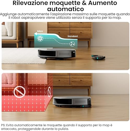 Lefant M350 Robot Vacuum Cleaner with Station, 3 in 1, 6000Pa, Automatic Emptying, Virtual Zones, Laser Navigation with Mapping, Ideal for Floors, Pet Hair Carpets, WiFi/Alexa/App - 7