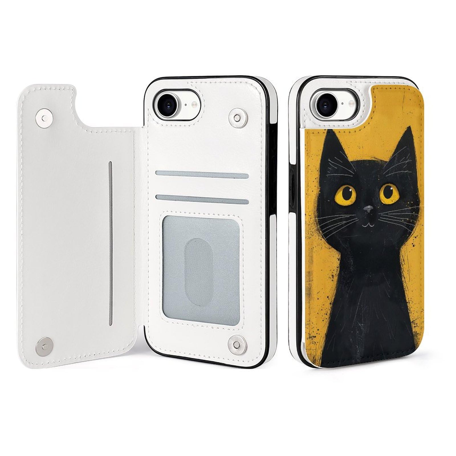 Amazon.co.jp: 【iPhone16e ケース 手帳型】 黒猫 ネコ柄 猫柄