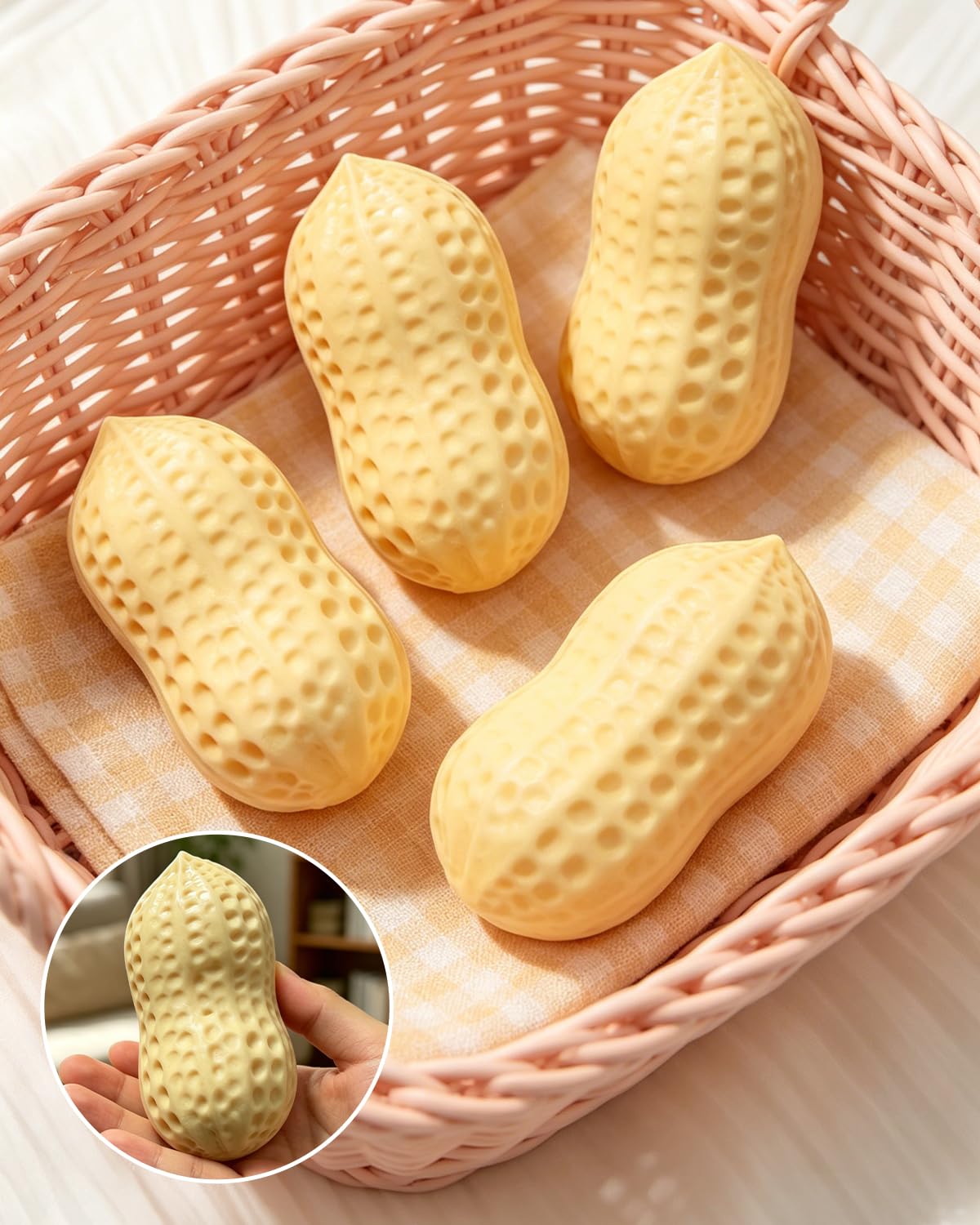 2 pezzi Taba Squishy - Arachidi realistico, oggetto anti-stress, ufficio, accessorio per il rilassamento per adulti, gadget sensoriali, morbidi per concentrazione e sollievo