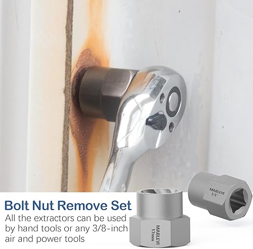 Miniatura 4 de MABLEVI Juego de 36 extractores de tornillos mejorados, juego de extractor de pernos multilínea de 38 pulgadas, kit de herramientas de extracción de