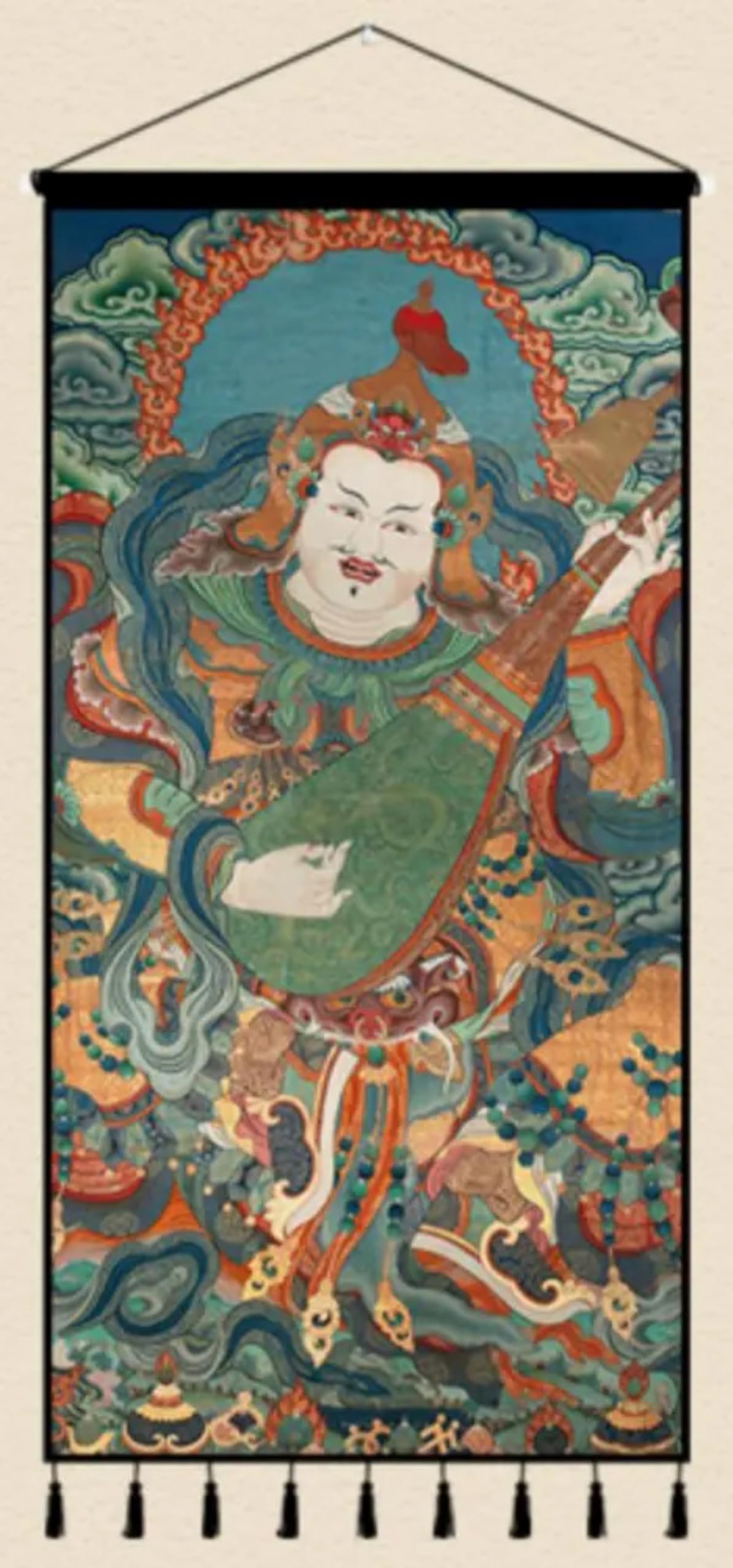 FENNYYAR Thangka - Decorazione da parete con statua tibetana di Buddha Thangka, 100 cm