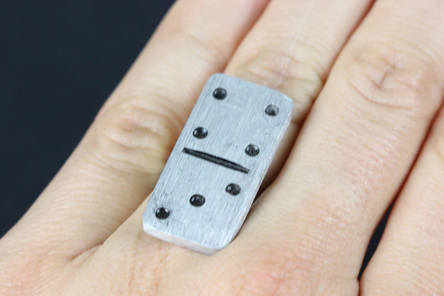 Miniblings Domino Ring Finger Tokens Silver